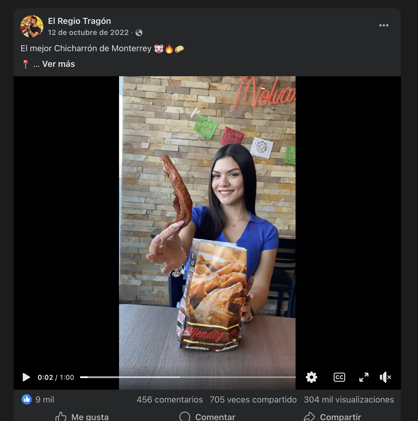 El Regio Tragón — El mejor Chicharrón de Monterrey — 9 mil likes, 304 mil visualizaciones